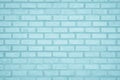 Pastel Blue and White brick wall texture background. Brickwork painted of blue color interior rock old pattern clean concrete grid Royalty Free Stock Photo