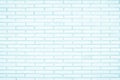 Pastel Blue and White brick wall texture background. Brickwork painted of blue color interior rock old pattern clean concrete grid Royalty Free Stock Photo