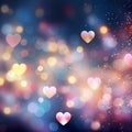 Pastel Bokeh Hearts on Pastel Background