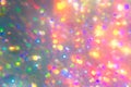 Pastel bokeh light backdrop. Blurry holographic background. Bright rainbow neon abstract clipart Royalty Free Stock Photo