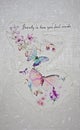 Pastel butterflies and watercolor flowers wallpaper, Beauty is how you feel inside, symbolic spiritual release Royalty Free Stock Photo