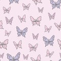 Pastel butterfly seamless repeat pattern design Royalty Free Stock Photo