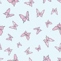 Pastel butterfly seamless repeat pattern design Royalty Free Stock Photo