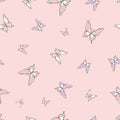 Pastel butterfly seamless repeat pattern design Royalty Free Stock Photo