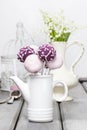 Pastel cake pops on rustic grey wooden table Royalty Free Stock Photo
