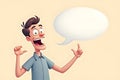 pastel cartoon man freaking out with speech bubble illustration Royalty Free Stock Photo
