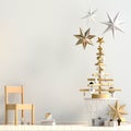 Pastel Christmas child`s room. playroom. modern style.