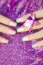 Pastel Christmas French manicure.