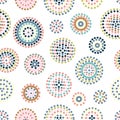 Pastel Circle White Background Abstract Seamless Print Background Design