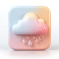 Pastel Cloud Rain App Icon Royalty Free Stock Photo
