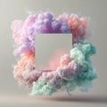 Pastel Cloud Frame: Abstract Smoke Art with Centered Square Space Royalty Free Stock Photo