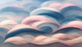 Pastel clouds abstract background pink blue wave AI generated