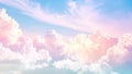 Pastel clouds in a blue sky, dreamy and soft, with a gradient of colors. Royalty Free Stock Photo