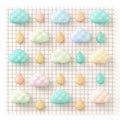 Pastel clouds and raindrops on a grid Royalty Free Stock Photo