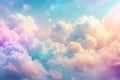 Pastel cloudscape, vibrant colors, dreamy sky, ethereal background Royalty Free Stock Photo