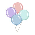Pastel color balloons. Vector Illustration. Party background