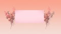 Pastel color banner with leaves and pink background Royalty Free Stock Photo