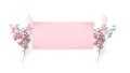 Pastel color banner with leaves and white background Royalty Free Stock Photo