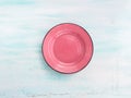 Pastel Color ceramic plate dish top view background Royalty Free Stock Photo