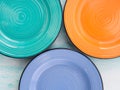 Pastel Color ceramic plate dish top view background Royalty Free Stock Photo