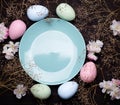 Pastel color easter eggs