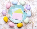 Pastel color easter eggs