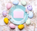 Pastel color easter eggs