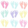 Pastel color foot prints Royalty Free Stock Photo