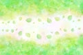 Pastel color fresh green leaf abstract on natural watercolor hand paint background