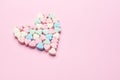 Pastel color heart of heart-shaped candy Royalty Free Stock Photo