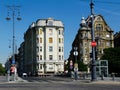 Pastel color renovated residential buildings in Budapest Royalty Free Stock Photo