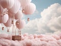 Pastel color Hot air balloon clouds in the sky