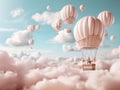 Pastel color Hot air balloon clouds in the sky