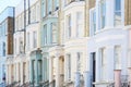 Pastel color houses facades in London