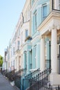 Pastel color luxury houses facades in London Royalty Free Stock Photo