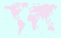 Pastel color of pink with blue background of World or earth map of region continent with honey bee or honeycomb or honey hive shap