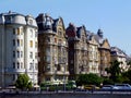 Pastel color renovated residential buildings in Budapest Royalty Free Stock Photo