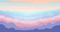 Pastel Colored Abstract Landscape of Rolling Clouds and Sky at Dawn or Dusk With Soft Light Royalty Free Stock Photo