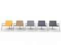 Pastel colored armchairs - front view