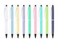 Pastel colored automatic ballpoint pens