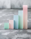 Pastel colored bar graph showcasing progress and growth on a concrete surface Royalty Free Stock Photo