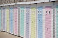 Pastel colored beach huts