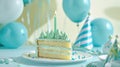 The cake with birthday candle.AI generated image Royalty Free Stock Photo