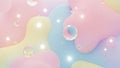 Abstract Pastel Blob Background with Floating Bubbles and Soft Lights Royalty Free Stock Photo