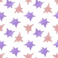 Pastel colored Christmas stars repeat pattern on white background, symbol of holiday and family celebrations, simple