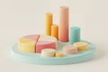 Pastel Colored 3D Charts Pie Chart Bar Graph Data Business Finance Statistics Infographics Presentation