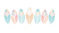 Pastel Colored Decorative Feather Pattern, vector design Generative AI Royalty Free Stock Photo