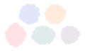 Pastel colored dotted patches. Place for text or photo frames. Set cloud patches with dotted line. Cute sticky notes set Royalty Free Stock Photo