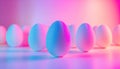 Pastel-Colored Easter Egg on a Vibrant Neon Background
