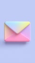 Pastel Color Envelope Email Notification 3D Render Design on Soft Blue Background Royalty Free Stock Photo